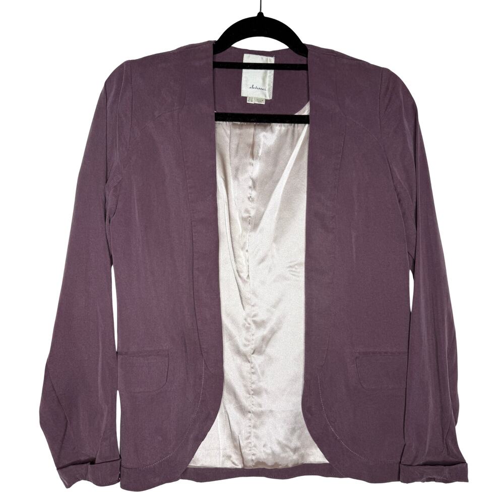 Anthropologie Elevenses Open Front Long Sleeve Whitby Blazer Jacket Size Small